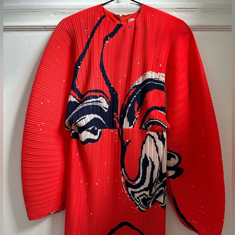 Solace London Singer Pleated Printed Crepe Dress size 8 - Picture 8 of 16